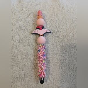Pink Flamingo Beaded Stylus Pen